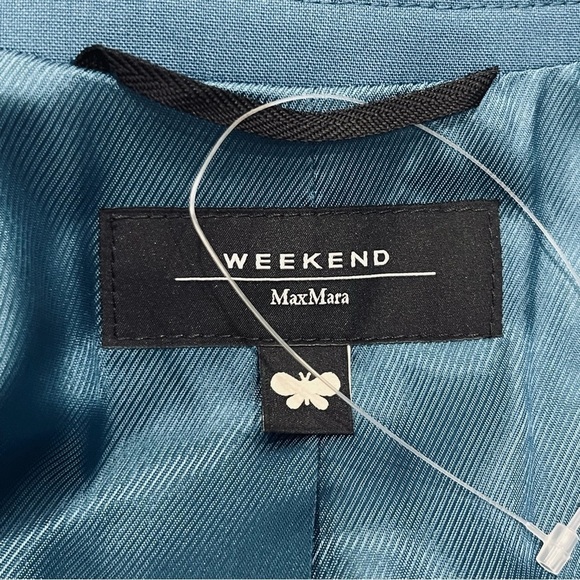 Weekend MAX MARA Nervoso Double-Breasted 100% Wool Jacket Blazer Blue NWT $630 - Picture 12 of 16